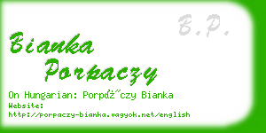 bianka porpaczy business card